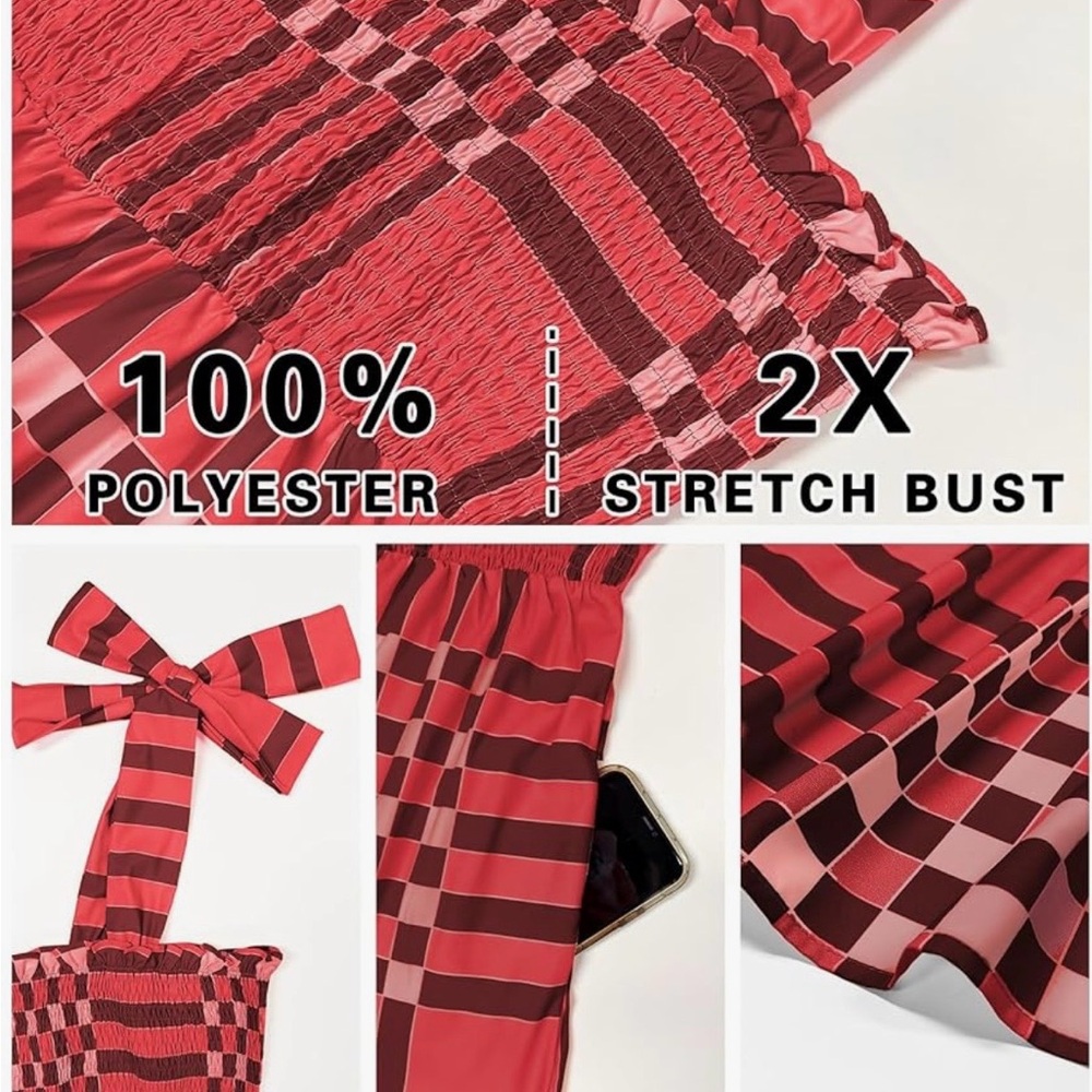 Red Patterned Maxi Dress - Picture 2 of 6
